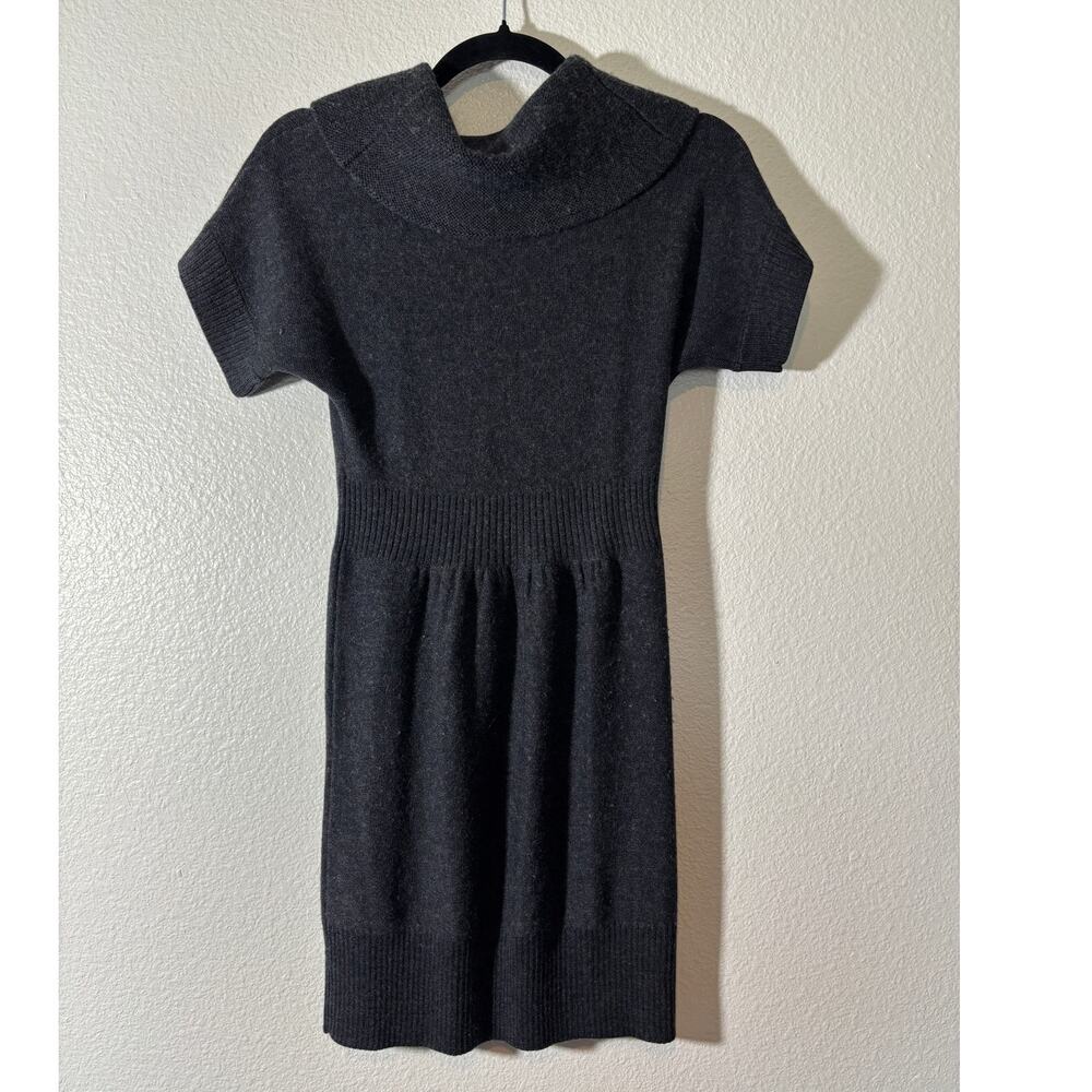 Ann Taylor LOFT Size XXS Petite Gray Merino Wool Blend Cowl Neck Sweater Dress